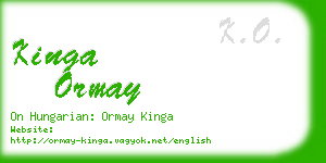kinga ormay business card